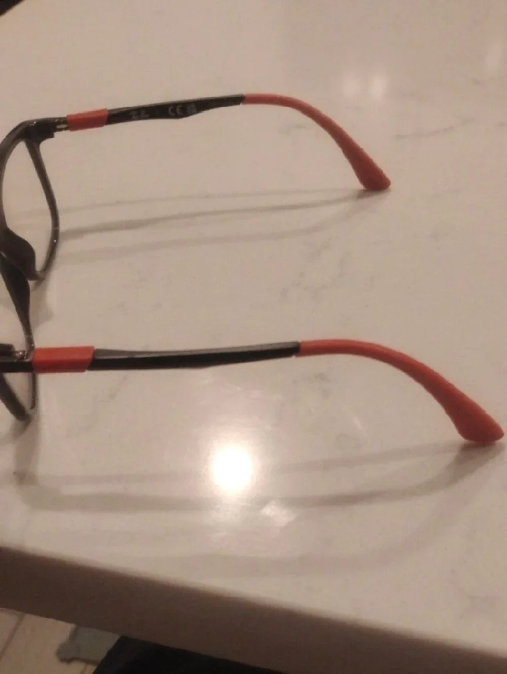 Ray-Ban Kids Black Frames with Malable Red Temple Tips